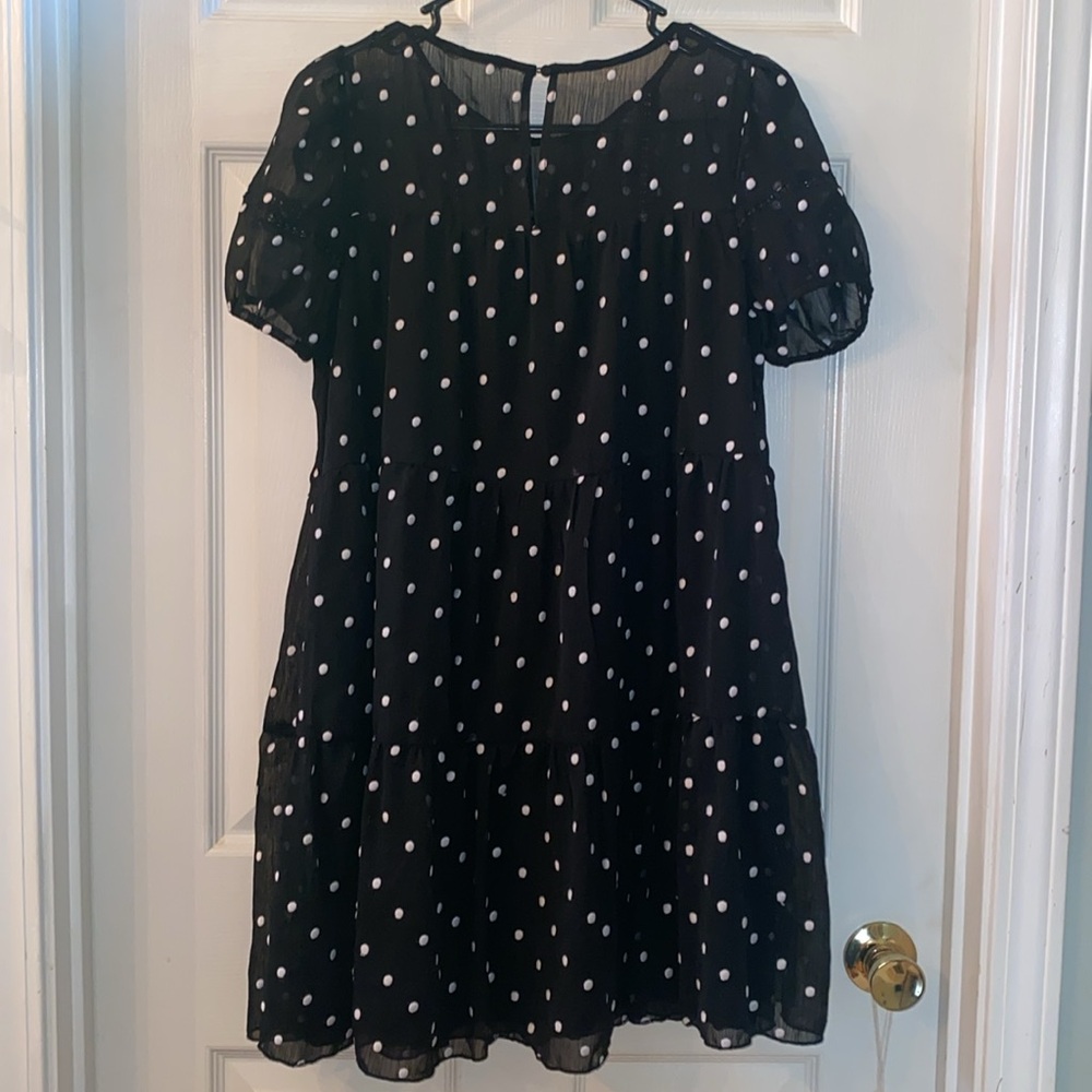 Altar'd State Black and White Sheer Polka Dot Dress - Picture 10 of 13